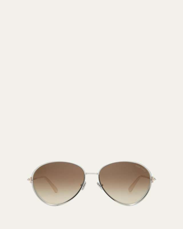 Rio Gradient Round Metal Alloy Sunglasses